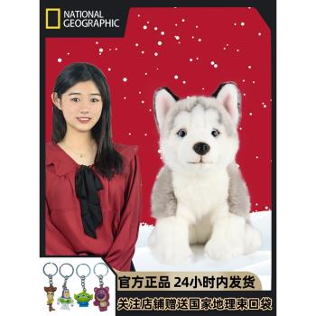 國家地理毛絨玩具模擬哈士奇玩偶公仔聖誕禮物NationalGeographic