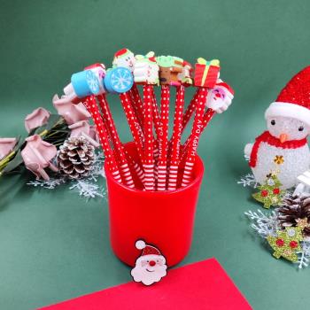 圣誕卡通鉛筆兒童圣誕節日活動獎勵禮品小學生創意文具元旦小禮物
