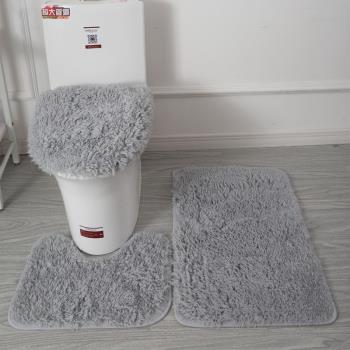Nordic bathroom PVC non-slip mat silk wool three-piece set