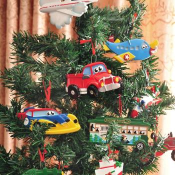 外貿歐美大牌鄉村圣誕托馬斯小汽車飛機圣誕樹掛件裝飾品禮物