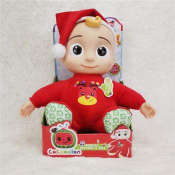 Cocomelon超級寶貝jojo圣誕款音樂兒童動畫毛絨玩具娃娃玩偶禮物