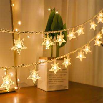 Star String Light LED Christmas Wreath Fairy Xmas Decoration