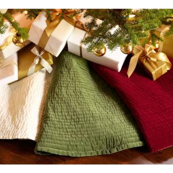 成年人的簡單精致 平絨手工絎縫圣誕樹裙圣誕樹裝飾放圣誕禮物
