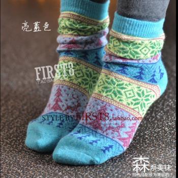 圣誕樹羊毛韓國森系女堆堆襪
