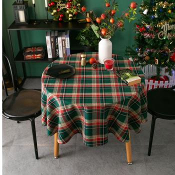 ins風復古圣誕主題拍照格子桌布
