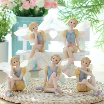 天使花仙子樹脂娃娃擺件歐式家居客廳裝飾品圣誕生日結婚禮物蛋糕