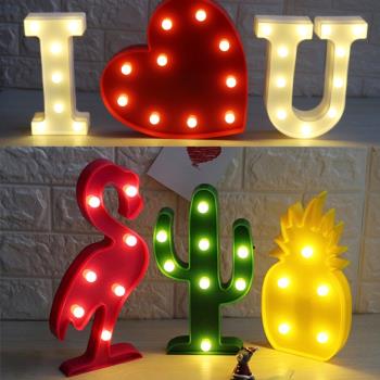 創意火烈鳥婚禮布置發光字母燈
