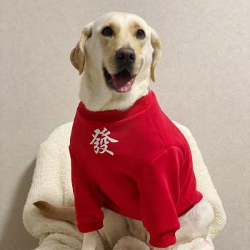 狗狗衣服大型犬保暖新年拉布拉多喜慶加厚衣服金毛薩摩耶寵物衣服