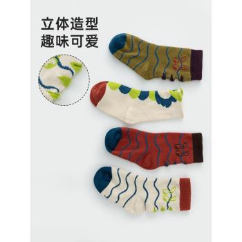 【4雙裝】papa爬爬秋冬兒童保暖襪子龍造型寶寶新年寓意洋氣時髦