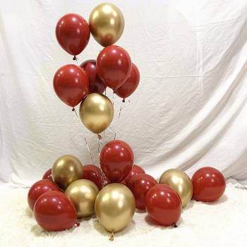 網紅寶石紅色氣球婚慶結婚禮婚房生日商場六一兒童節場景佈置裝飾