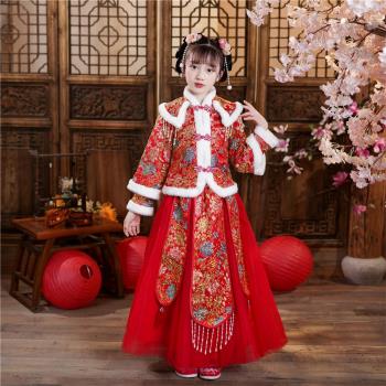 女童中國風古裝冬季加厚喜慶漢服