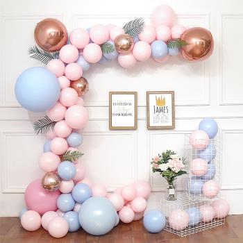 馬卡龍雙層氣球鏈條結婚場景生日派對背景墻學校國慶節開業裝飾
