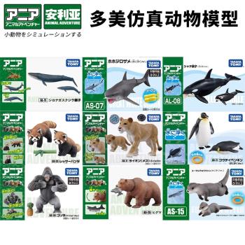 TOMY多美卡安利亞仿真動物模型浣熊火烈鳥大猩猩鯊魚藍鯨海洋玩具