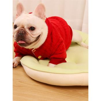 狗狗衣服秋冬裝法鬥英鬥厚款兩腳棉衣新年裝鬥牛犬巴哥寵物棉衛衣