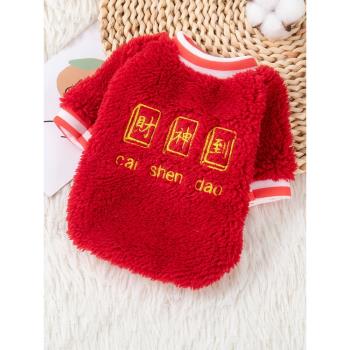 狗狗衣服秋冬泰迪比熊博美雪納瑞寵物小型犬貓咪加厚保暖新年服飾