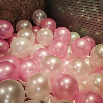 彩色1.2克珠光新年元旦氣球店慶節日裝飾幼兒園布置生日慶典氣球