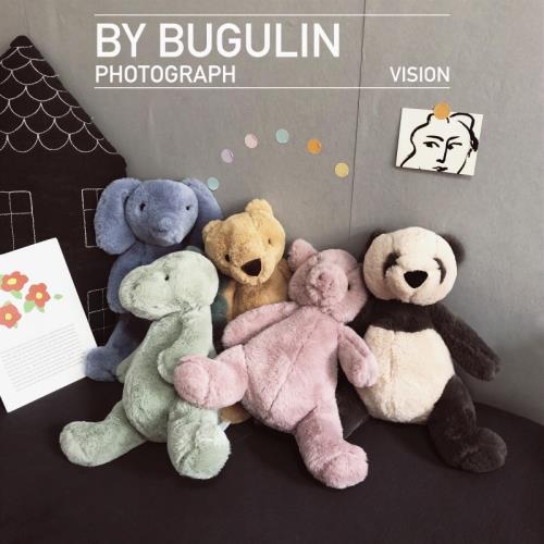 INS北歐丑萌公仔憨憨胖小熊貓毛絨玩具娃娃呆萌抱著睡玩偶新年*