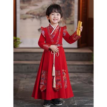 拜年服男童冬季周歲禮服男寶中式過年兒童唐裝小童新年裝國風衣服
