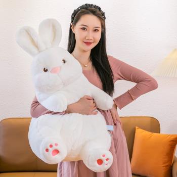 2023新年大白兔兔子毛絨玩具抱著睡覺公仔慵懶玩偶布娃娃女生禮物