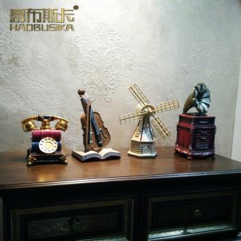 北歐復古模型家居飾品小擺件酒櫃家庭裝飾品創意辦公室桌面擺設