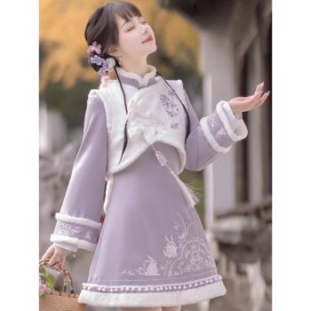 原創洛麗塔日常優雅新年戰袍過年拜年漢元素國風旗袍古典Lolita裙