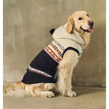 【DOG DEPT】彩點加絨雪花新年毛衣親子款大狗衣服金毛杜賓冬裝