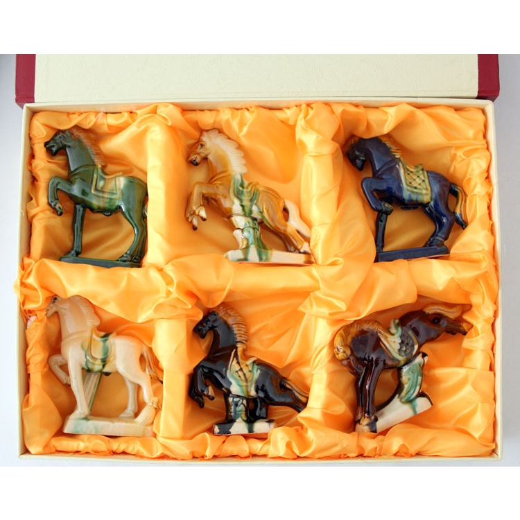 唐三彩馬陶瓷馬創意擺件小馬六俊馬家居裝飾品工藝品禮品風水擺設|裝飾