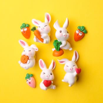 月餅3D立體韓國ins磁力貼小兔子