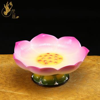 供盤貢盤供佛果盤水果盤家用碟碗具蓮花貢品碟精品陶瓷手工桌面