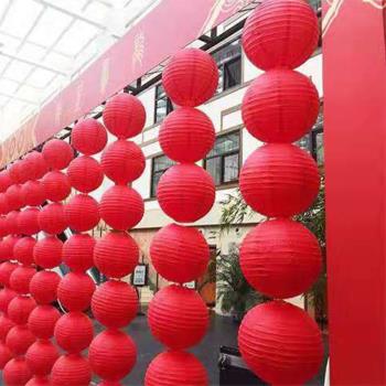 大紅色新年活動日式卡通紙燈籠