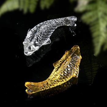 高檔水晶魚招財風水擺件琉璃魚 吉祥物年年有餘家居客廳小裝飾品