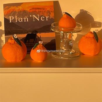 Shinymomo新年禮物丑橘香薰水果蠟燭房間裝飾燭光晚餐燭臺收納盤