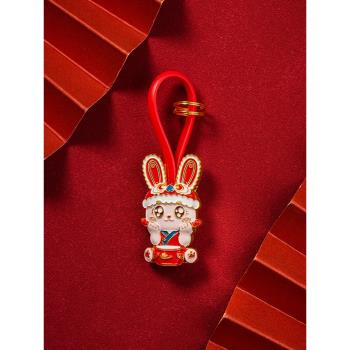 兔年創意鑰匙扣掛件可愛網紅ins女包包掛飾汽車鑰匙鏈圈新年禮物