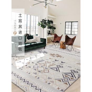 土耳其進口高級客廳美式現代幾何ins風輕奢臥室極簡茶幾床邊地毯