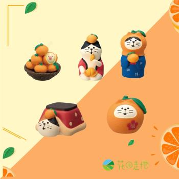 日式貓Zakka福字橘子貓春節新年大吉大利貓ins創意微縮禮品擺件