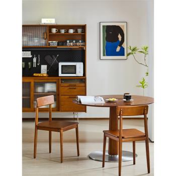 MUU全實木餐椅簡約現代家用書桌椅小戶型餐桌椅北歐日式原木椅子