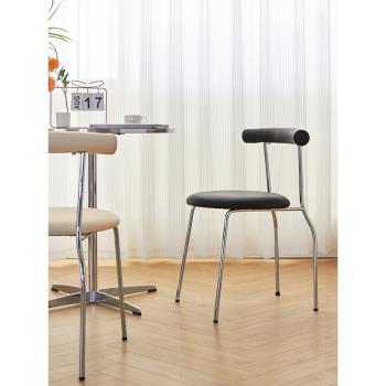 北歐極簡奶油風設計師輕奢餐椅現代簡約家用靠背會客椅復古書桌椅
