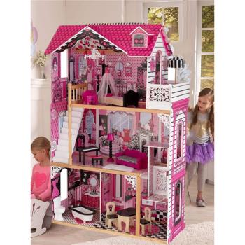 木質兒童公主屋城堡玩具女孩娃娃屋大型diy小屋別墅房子玩具屋