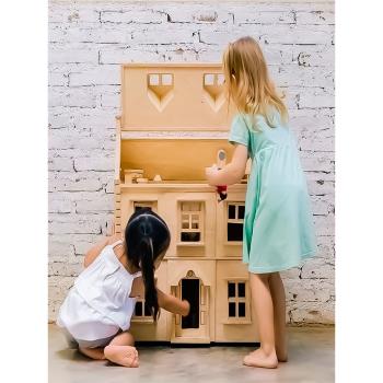 泰國PlanToys木制維多利亞娃娃屋四層歐式別墅兒童過家家地下室