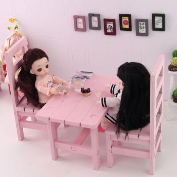 微縮食玩6分小布sd娃娃桌椅家具臺凳子套裝模型配件dollhouse場景