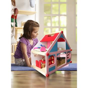 公主娃娃家寶寶別墅兒童木制過家家房子玩具屋女孩益智玩具娃娃房