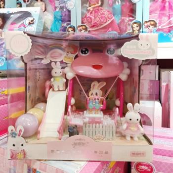 雅斯妮凱迪兔青蛙游樂場小臥室廚房小兔子娃娃房間冰箱過家家玩具