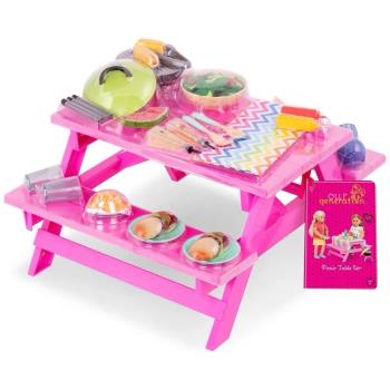 美國偶季OG兒童過家家玩具娃娃配件野餐桌椅甜點水果廚具行李箱