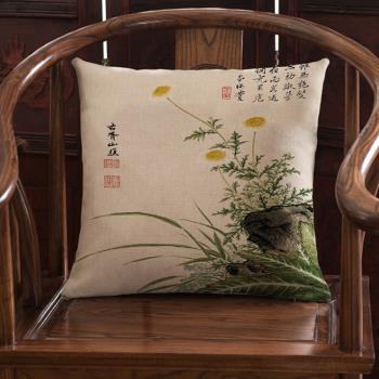 中國風古典新中式靠墊紅木家具沙發靠背茶樓椅太師椅腰枕沙發抱枕