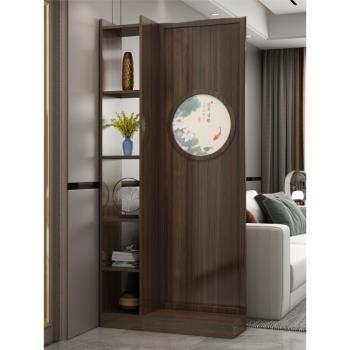 現代新中式屏風柜玄關柜間廳柜入戶客廳簡約隔斷柜小戶型實木裝飾
