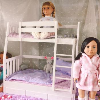 69.99美刀OG上下鋪高低床18寸娃娃家具臥室床過家家玩偶沙龍娃娃