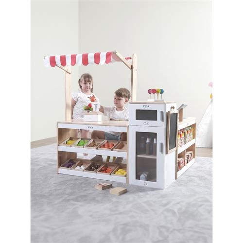 兒童超市收銀臺娃娃家廚房玩具仿真廚具套裝過家家幼童貨架販賣柜