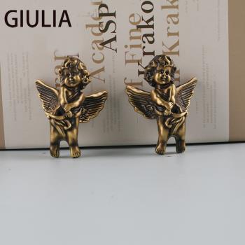 GIULIA丘比特天使小拉手黃銅柜子古銅色把手法式復古家具黃銅抽屜