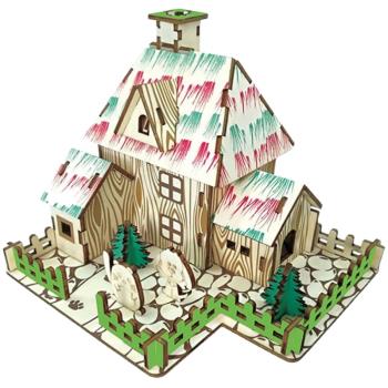 木質手工拼裝益智玩具 3D木制立體拼圖diy家具模型 34件家私套裝