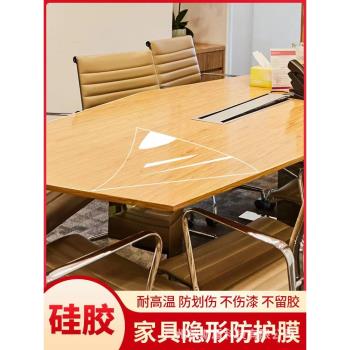 家具貼膜耐高溫高檔防燙實木餐桌面茶幾大理石貼紙臺面透明保護膜